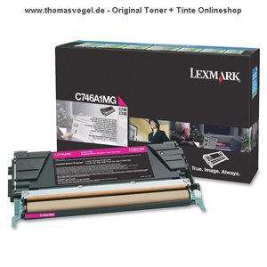 Original Lexmark Toner magenta C746A1MG (7.000 Seiten)